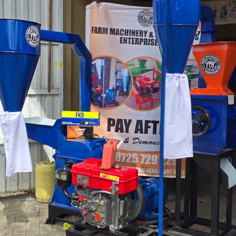 Grade 1 and 2 posho mills driven by both an electric motor and a diesel engine.