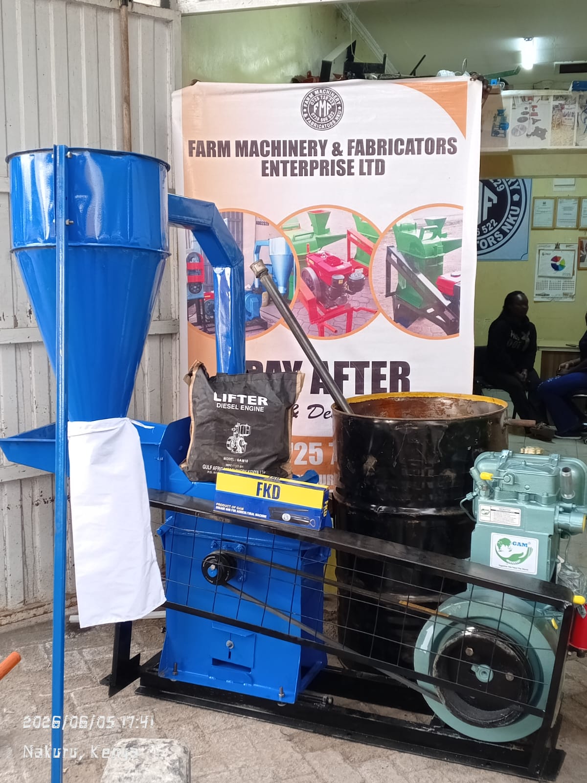 10hp diesel driven posho mill with an Indian engine