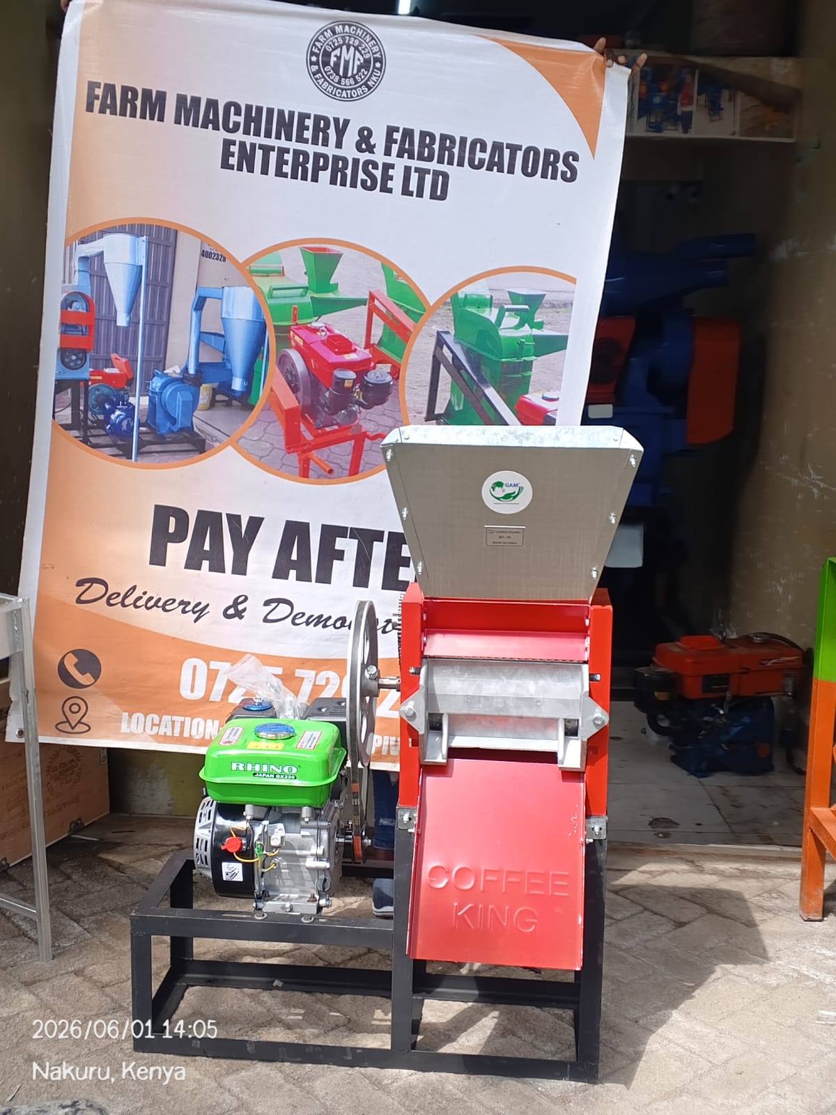 Coffee pulping machine